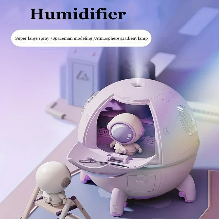 Astronaut Ultra-Portable Humidifier – USB Rechargeable Cool Mist & Aromatherapy LED Diffuser