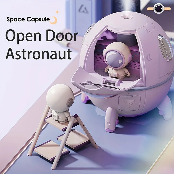 Astronaut Ultra-Portable Humidifier – USB Rechargeable Cool Mist & Aromatherapy LED Diffuser