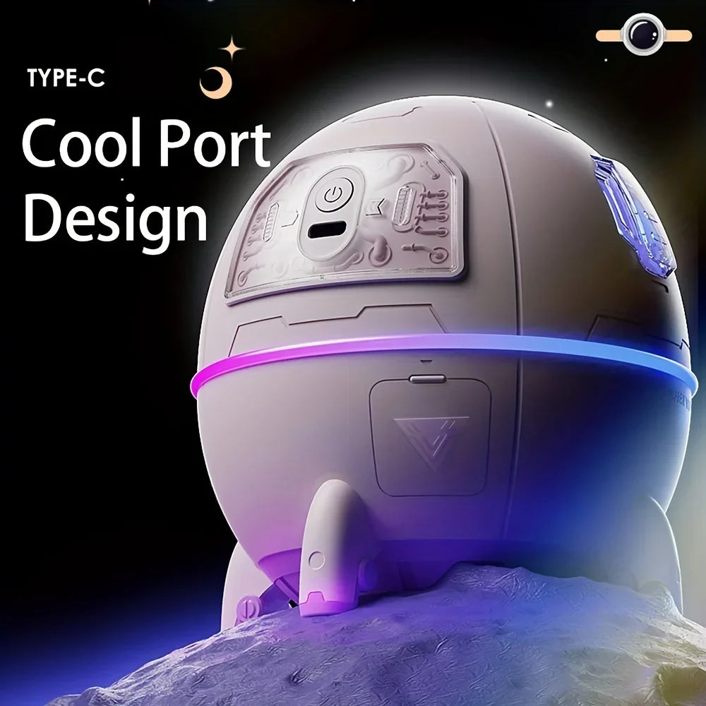 Astronaut Ultra-Portable Humidifier – USB Rechargeable Cool Mist & Aromatherapy LED Diffuser